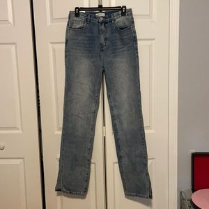 Nasty Gal straight leg split detail jean Size US 8